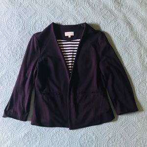 Plum collarless 3/4 blazer worn once!